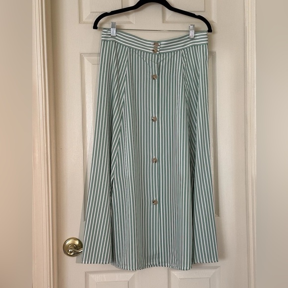 & Other Stories Dresses & Skirts - & Other Stories Mint Striped A-Line Skirt